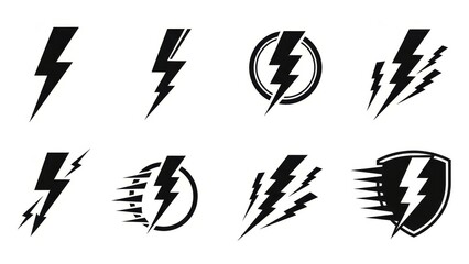 Set of black and white arrow icons and vector symbols featuring web direction signs, business pointers, and 3D bolt shapes for modern design illustrations