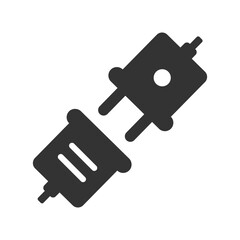 Electric socket plug connection icon isolated flat style design.