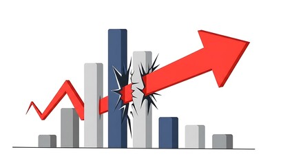 Visualizing a decisive breakthrough in market performance, symbolizing rapid business growth and successful navigation of challenges