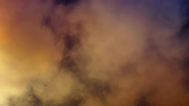 The Auspicious Firework Smoke. Chinese New Year. An abstract background capturing the texture and color of the smoke cloud from a firework display. The cloud is composed of red, gold, and purple.

