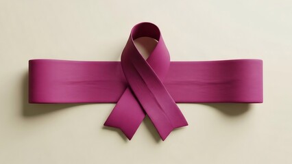 Symbol of hope: a deep pink ribbon symbolizing breast cancer awareness and support