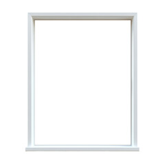 Fototapeta premium Elegant white window frame, perfect for showcasing artwork or advertising content in a modern setting.