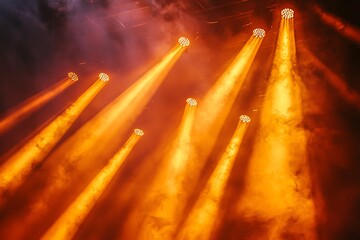 Glowing theater light beams high resolution picture