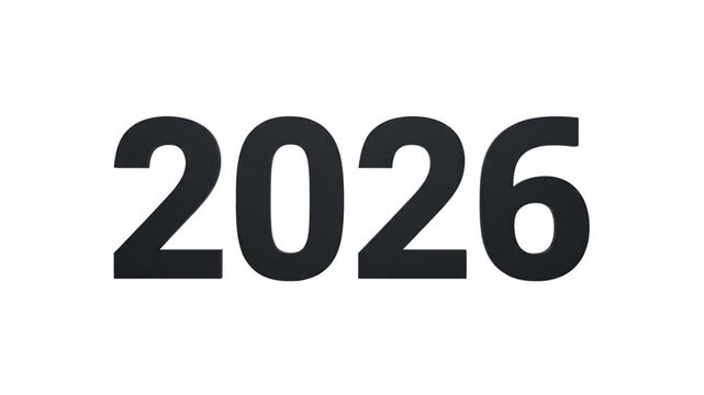 Bold Typography of the Year 2026 Displayed in Various Sizes