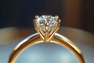 Golden Band Shimmering With Solitaire Diamond high resolution picture