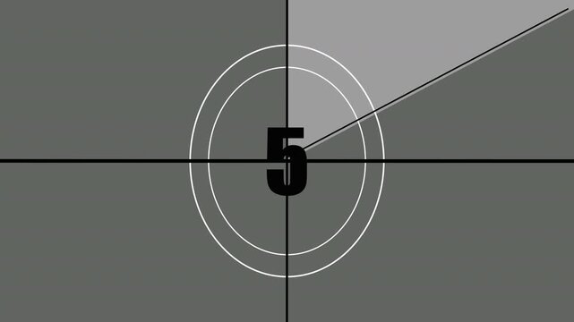 10 second countdown timer basic retro with grey color 4k horizontal video.