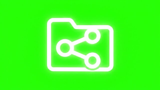 green screen background with a white USB data connector icon illustration.