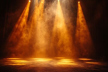 Golden illuminated performance art high resolution picture