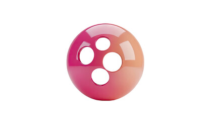 Fototapeta premium 3D Glossy Orb with Four Circular Cutouts and Gradient Color on transparent background