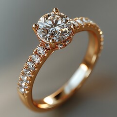 Golden Ring Reflecting Diamond Brilliance Beautifully high resolution picture