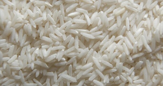 Rice close up studio shot over rotating