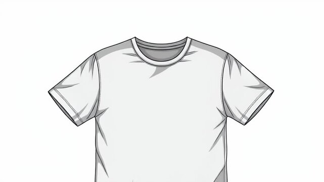 Clean White T Shirt Template Realistic Mockup Isolated White Background