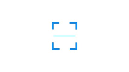 Obraz premium Simple blue barcode scanner icon with viewfinder