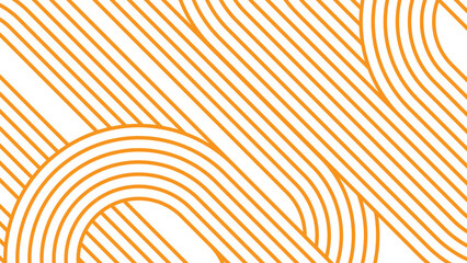 Modern abstract background with geometric orange line. Retro 70s inspired line pattern.