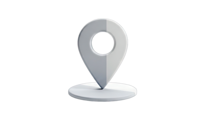 3D Location Pin Icon on transparent background