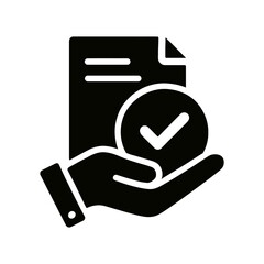 hand holding document with check mark