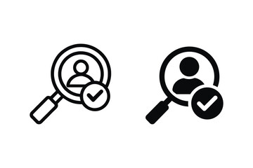 magnifying glasses with verified user icons