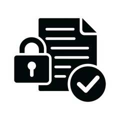Secure document with padlock and checkmark