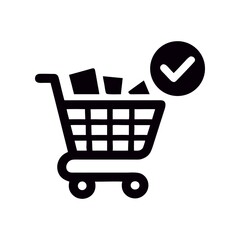 shopping cart with checkmark icon