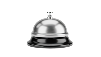 3D Classic Metal Desk Bell on transparent background