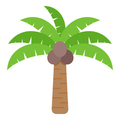 coconut tree flat illustration vector