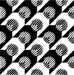 Obraz premium Modern Geometric Houndstooth Pattern with Diagonal Lines and Circles