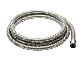 Coiled metal hose isolated on transparent background