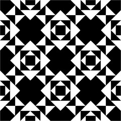 Abstract Geometric Seamless Pattern with Sharp Arrowhead Shapes.