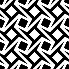 Abstract Geometric Seamless Pattern with Bold Black and White Diamond Shapes.