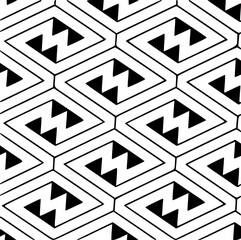 Modern Geometric Zigzag Pattern with Tribal Aesthetic