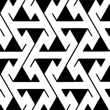 Geometric Interlocking T-Shape Maze Seamless Pattern