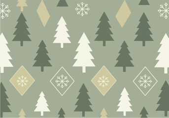Obraz premium A festive Christmas pattern featuring snowflakes, trees, and diamonds in a seamless design for holiday decorations