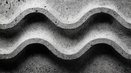 Corrugated concrete texture, wave pattern cement, unique industrial design 