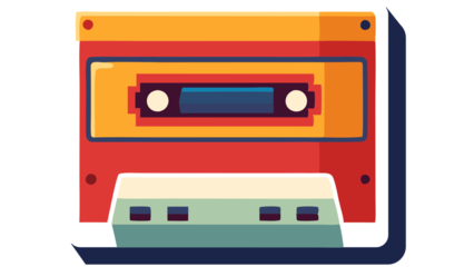 A vintage black plastic audio cassette tape for music recording is isolated on white as an obsolete magnetic media object representing retro sound technology