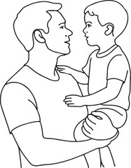 Obraz premium Father holding young son, tender communication