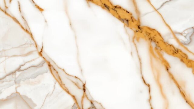 Elegant marble surface with intricate patterns of white and gold veins, perfect for backgrounds.