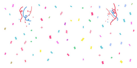 カラフルな紙吹雪の背景イラスト
