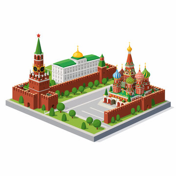 Kremlin de Mosc&uacute; en estilo isom&eacute;trico