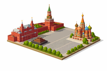 Plaza Roja de Moscú en isométrico © Daniel