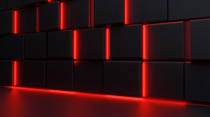 Abstract red black glow neon cube wall background texture light abstract red black glow neon cube wall background texture light creates modern futuristic mood with luminous geometric pattern