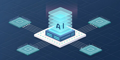 Centralized AI Processing Unit Connected to Multiple Data Processors
