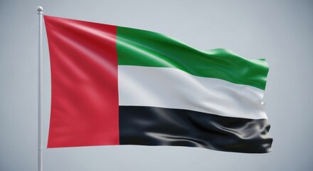 Obraz premium Uae flag day celebration with national flag waving proudly against a clear sky