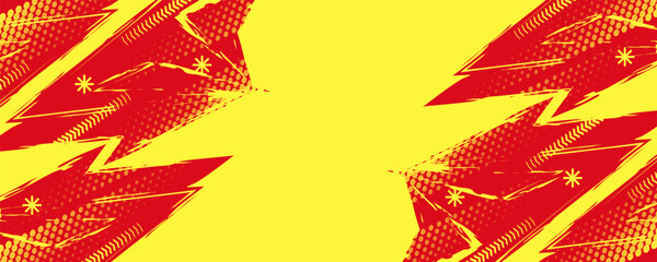 Abstract and Dynamic Sport Background with Pop Art Style and Halftone Pattern. Poster or Banner Template Design for Sports Events or Video Games Promotion