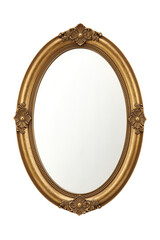 Obraz premium Ornate Oval Gold Mirror with Decorative Edges