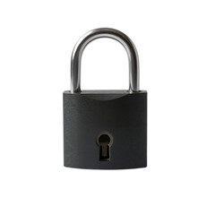 Fototapeta premium Shiny Silver Padlock with Black Body Isolated