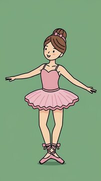 Cute Little Ballerina Dancing Gracefully In Pink Tutu Outfit