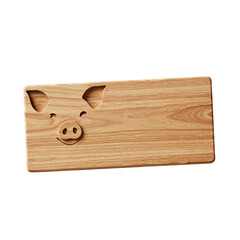 Wooden board with pig face cutout design