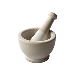 White Mortar and Pestle Isolated