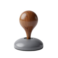 Wooden joystick with gray circular base