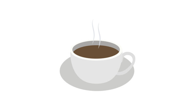 Coffee emoji vector cup illustration. 